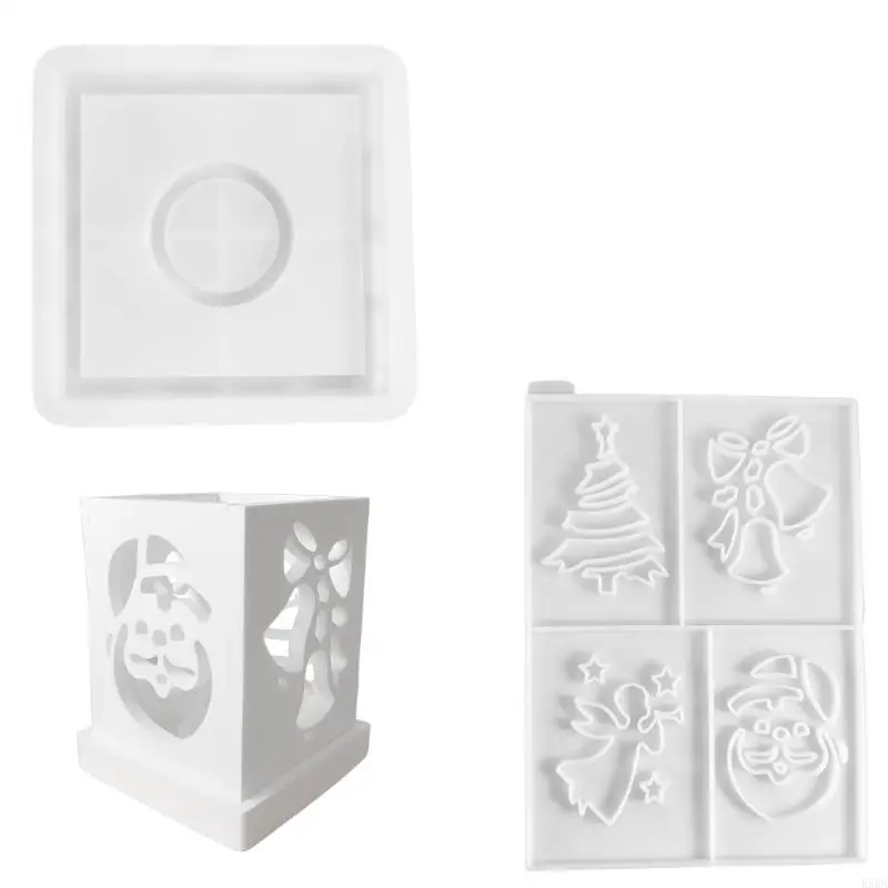 E56A Stylish Home Decors Silicone Moulds Craft Lover Silicone Mold Christmas 3D Houses with Details for Art Projects