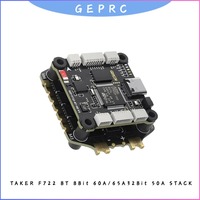 GEPRC TAKER F722 BT 60A 4in1 ESC & F7 Flight Controller Stack, 8Bit 65A 50A Compatible, Black Box Barometer for FPV Drone