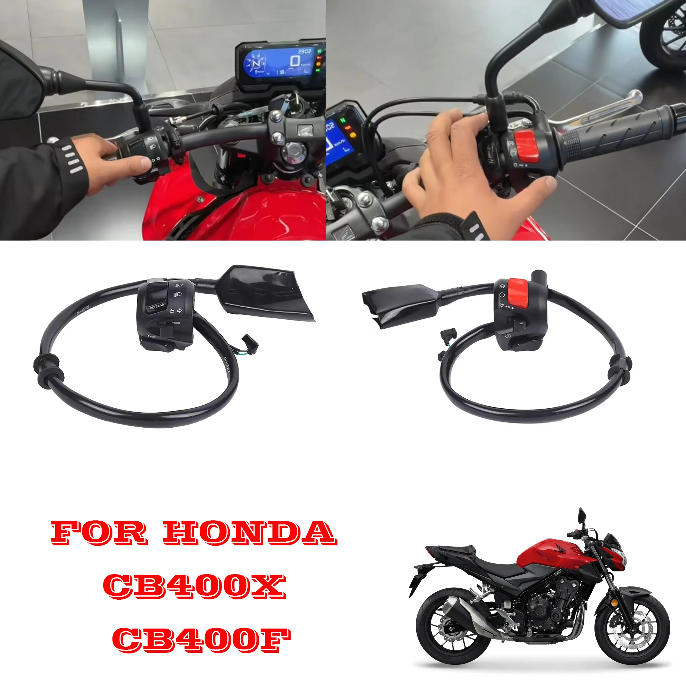 handle switch handle Button handle switch ignition headlight switch assembly For Honda CB400X, CB400F Motorcycle parts
