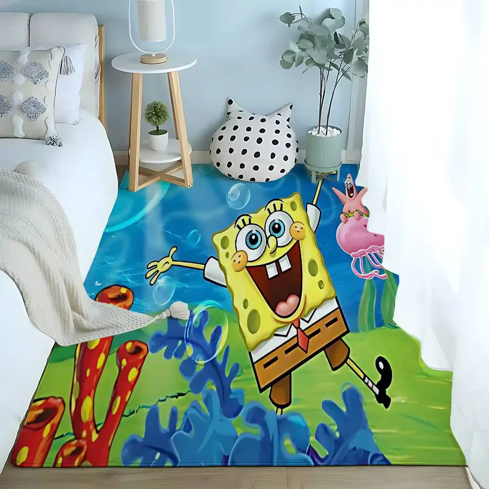 S-Spongebob Squarepants Floor Mats Home Laundry Rug Carpet For Living Room Decor Lounge Area Anti-slip Foot Mat Entrance Doormat
