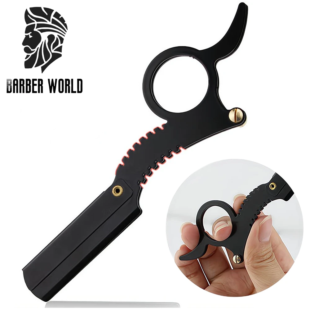 Barber Straight Edge Razor Haircut Beard Eyebrow Shaving Tool Manual Depilation Razor Hairdresser Trimming Blades Replaceable