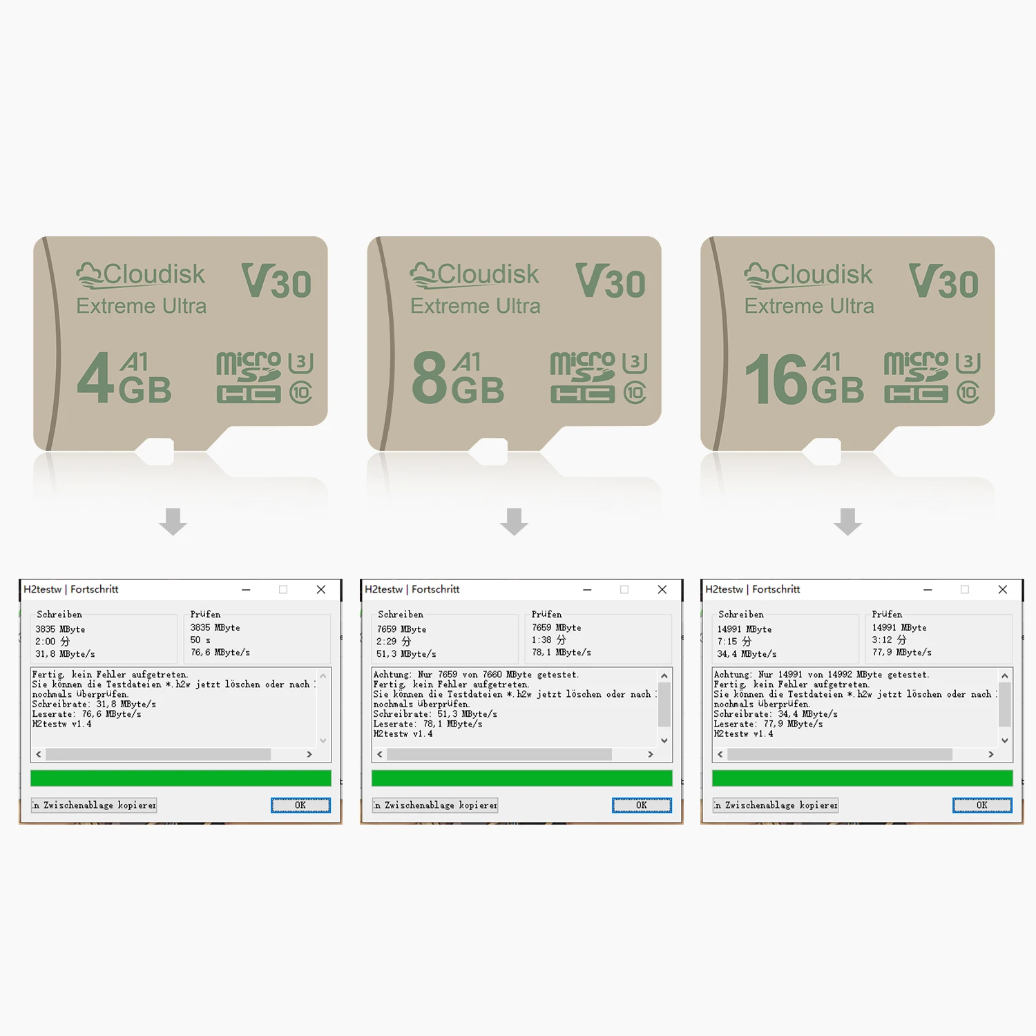 Cloudisk-Cartões Micro SD de Alta Velocidade, Cartão de Memória, U3, 16GB, 8GB, 4GB, V30, C10, A1, SDHC, Compatível com Telefone, Tablet, GoPro