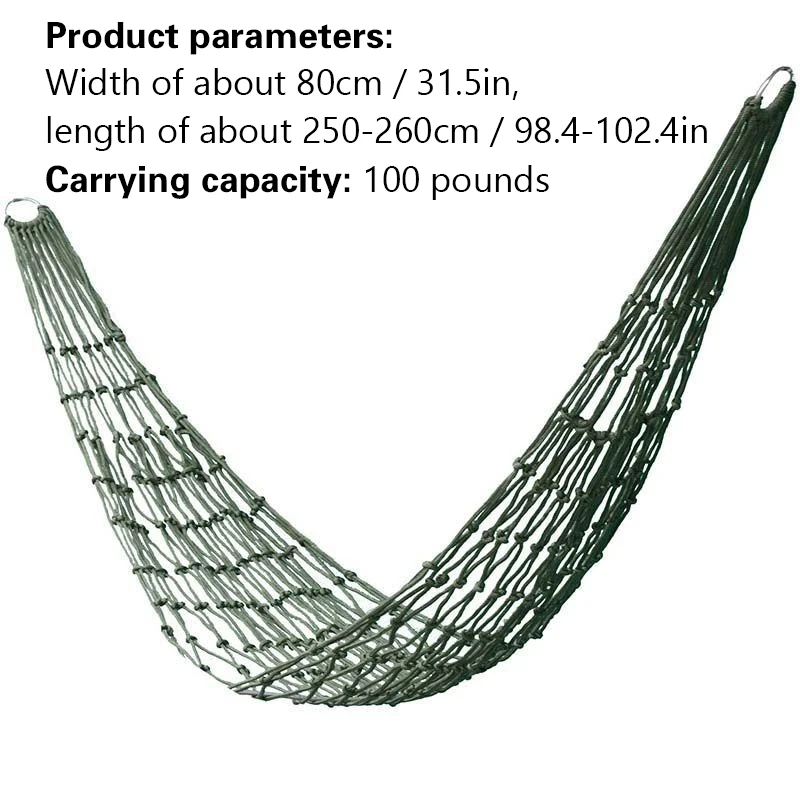 Outdoor Hammock Thickened Mesh Camping Hammock Nylon Rope Single Hammock Nylon Rope Mesh