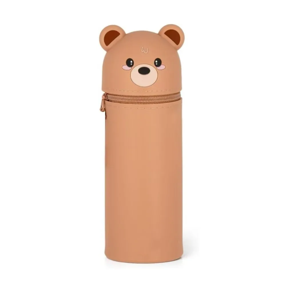 

Милый складной пенал, силиконовый органайзер в форме животного, органайзер для канцелярских принадлежностей, сломанный держатель для карандашей с кроликом и пандой для студентов