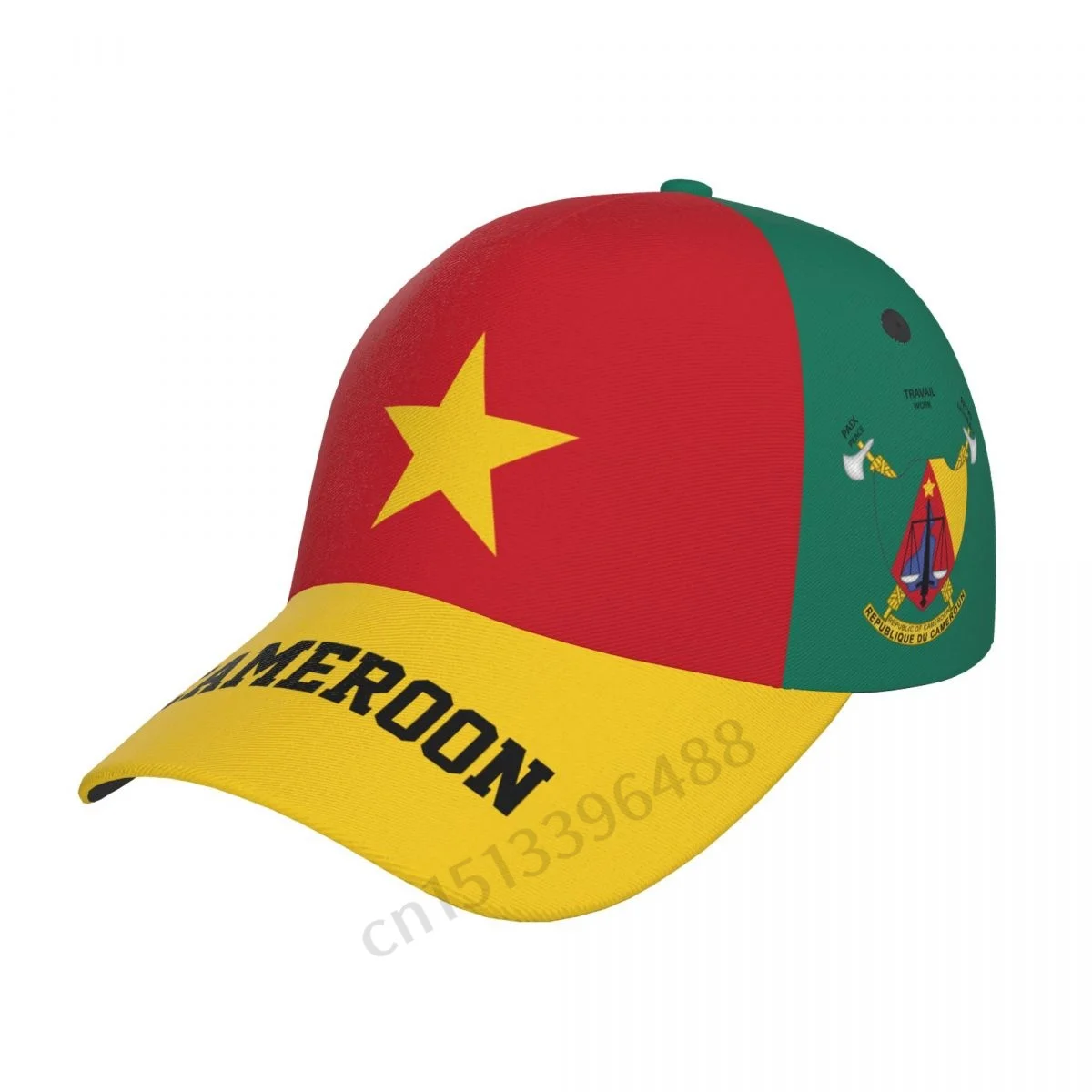 Cameroon 3D Soccer Hats Sun Baseball Cap Breathable Adjustable Men Women Outdoor Fishing Hat