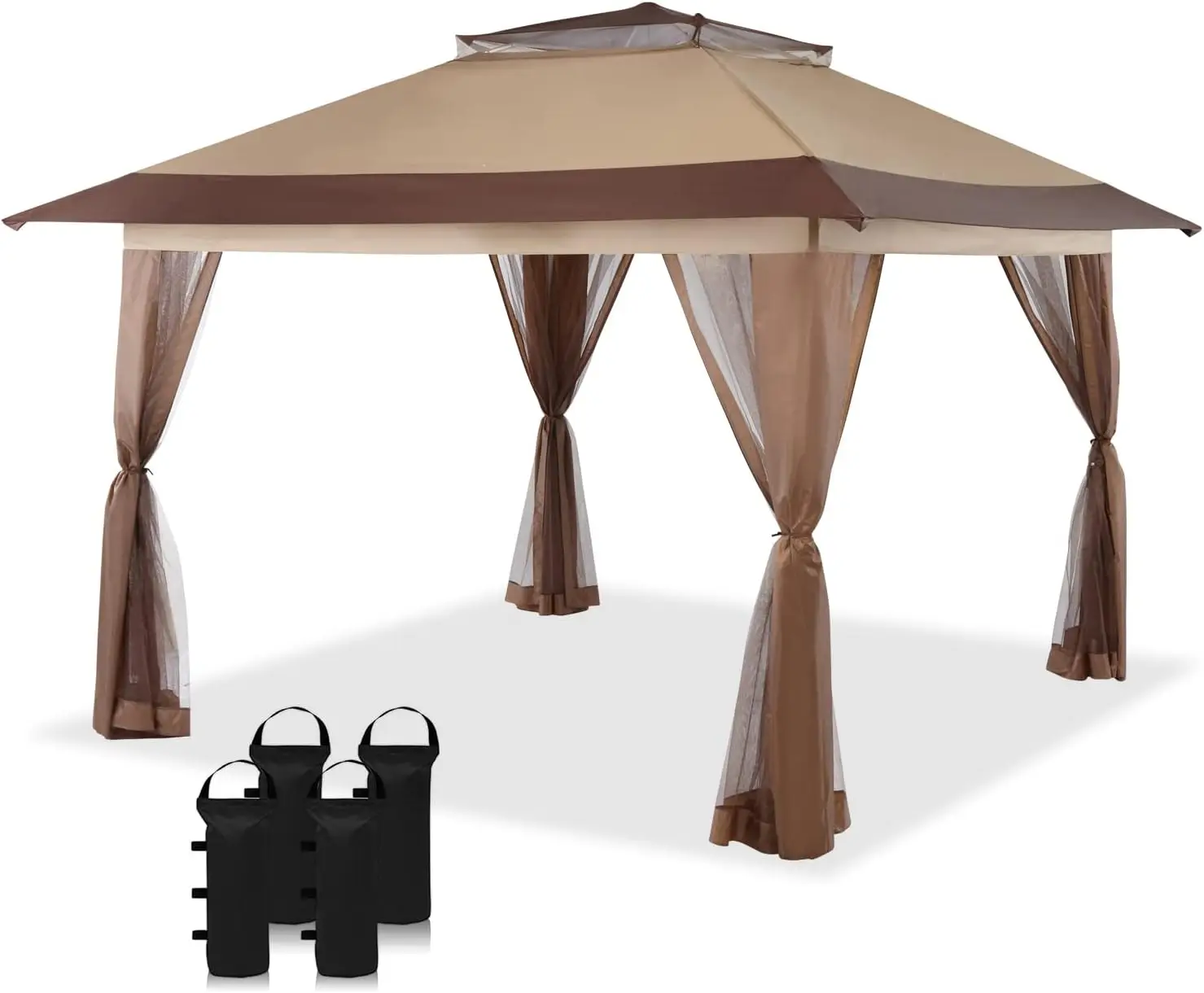 13x13 Pop Up Gazebo, Patented One Push Outoor Canopy Tent with Wheeled STO-N-Go Cover Bag, Pop Up Canopy