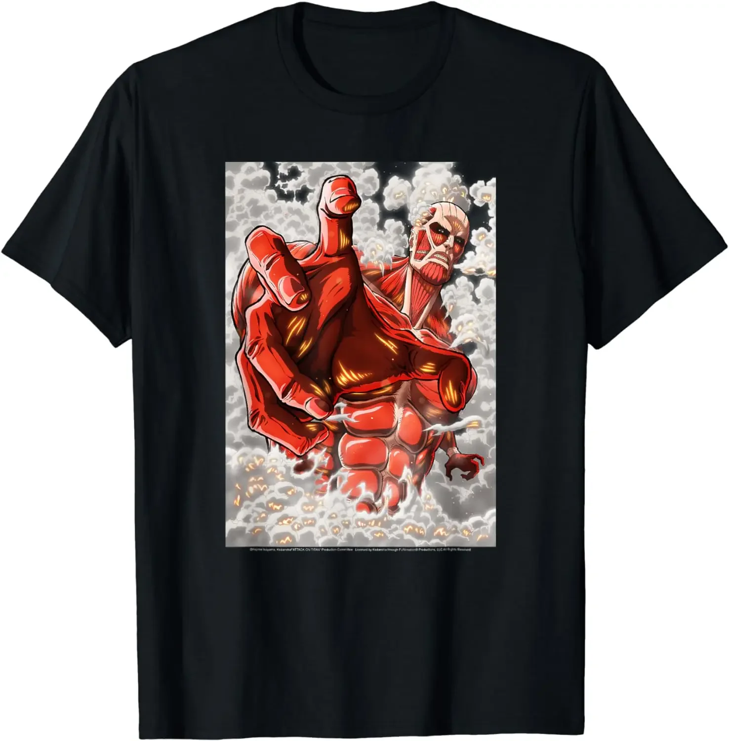 Attack on Titan Season 2 Reaching Colossal Titan T-shirt  Anime Clothes  Vintage T Shirt  Harajuku  T Shirts for Men  Camisas