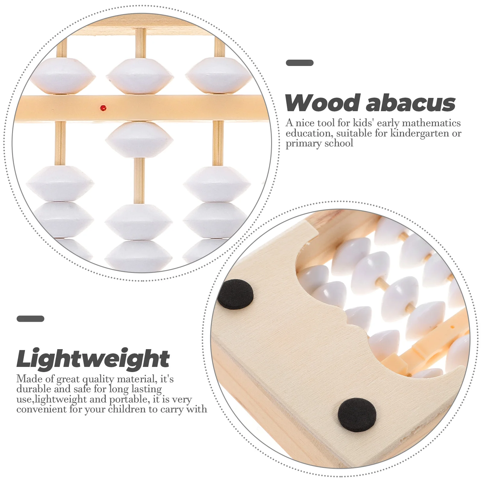 

Wooden Abacus Children Educational Toy Arithmetic Tool Math Learning Aid Student Calculating Discs Kindergarten Primary School