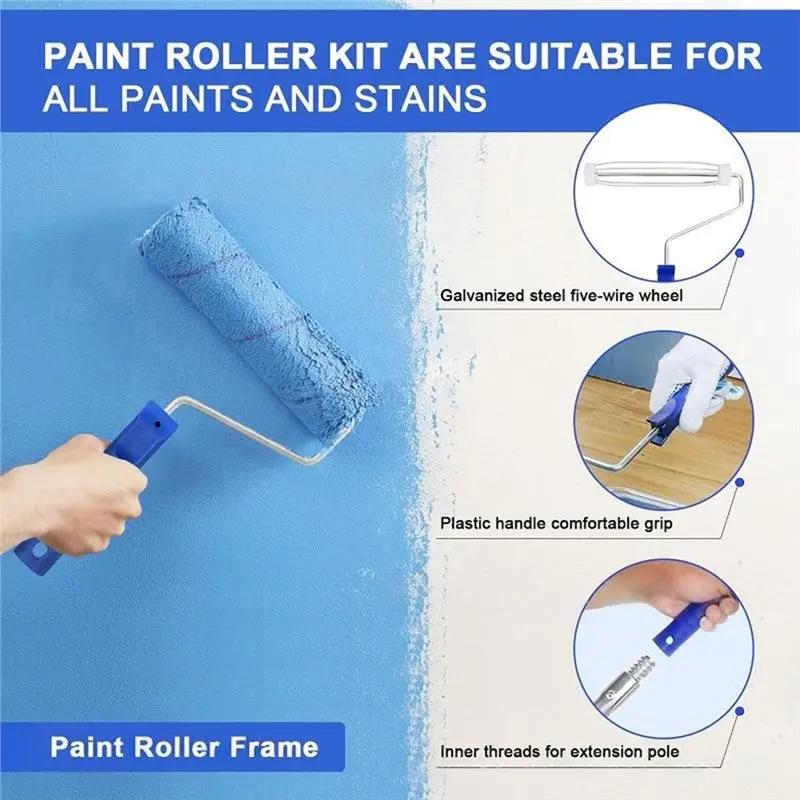 [newa64z-】-juego-de-herramientas-para-rodillos-de-pintura-poste-extensible-bandeja-para-pintura-cubiertas-para-rodillos-y-pinceles-en-varios-tamanos