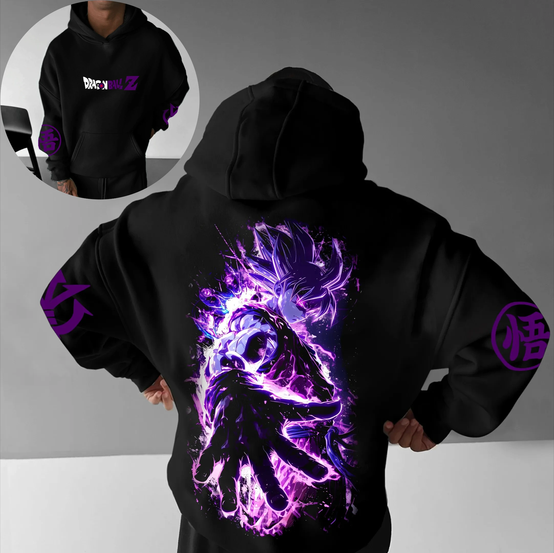 

Casual Anime Streetwear Pants Vegeta Super Saiyan Retro Hoodie Peripheral Autumn and Winter Unisex Casual Anime Printed Hoodie
