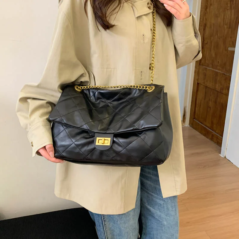 Grote draagtas voor dames met schoudertas met kettingriem, elegant ontwerp, multifunctionele portemonnee voor winkelkantoor