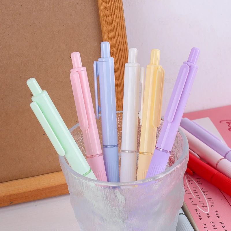2Pcs Morandi Color Ballpoint Pens High-quality Quick Dry Pressing Neutral Pens Simple Writing Pens Student Stationery Gifts