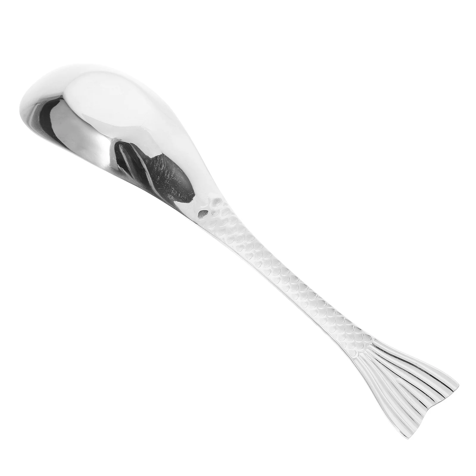

Fish Tail Stainless Steel Spoon Short Handle Multifunction Dessert Soup Porridge Ice Cream Tasting Spoon Small Tea Scoop Home