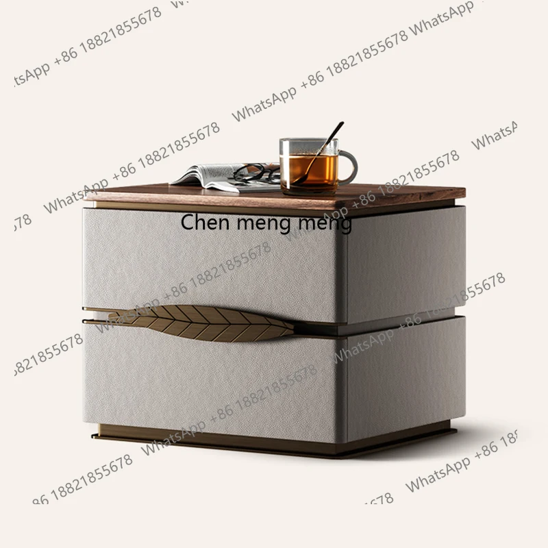 

Italian bedside table master bedroom high-end villa whole house with leaf series light luxury bedside table home
