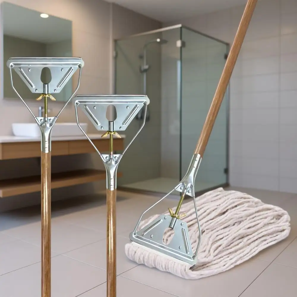 

59 Quick Change Commercial Grade Mop Handle Pack of 2 Industrial Strength Wooden Handle Wet Mops or Floor Cleaning Heavy Duty (M