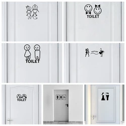 1pc Toilet label sticker Cartoon WC wall decoration Vinyl Mural Decal Home Decor Self adhesive DIY Wall Sticker