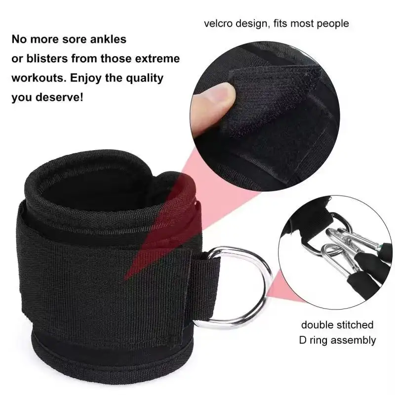 6-Piece Leg Resistance Band Set for Hip Strength Training, Running, Fitness, Ankle Resistance Bands, Yoga, Glute Training, Elastic Bands for Fitness Strength Training, Three-Tube Leg Training Resistance Bands, Leg Resi - 4