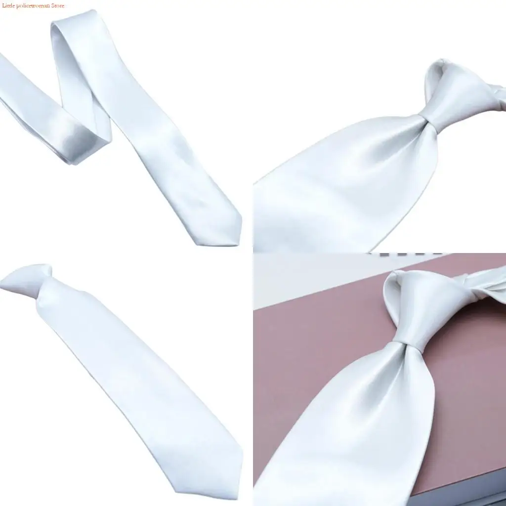 

F92d Белые галстуки с твердым цветом галстук для мужчин.