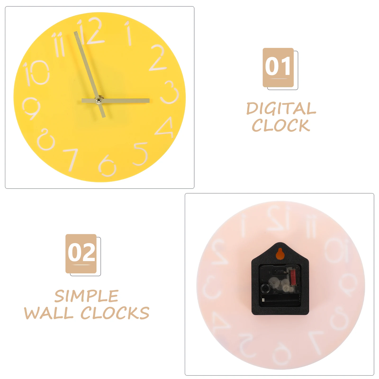 

Acrylic Wall Silent Movement Easy to Clean Round Clock Powered High Accuracy Arab Numeral Clocks Decorative Home Wall