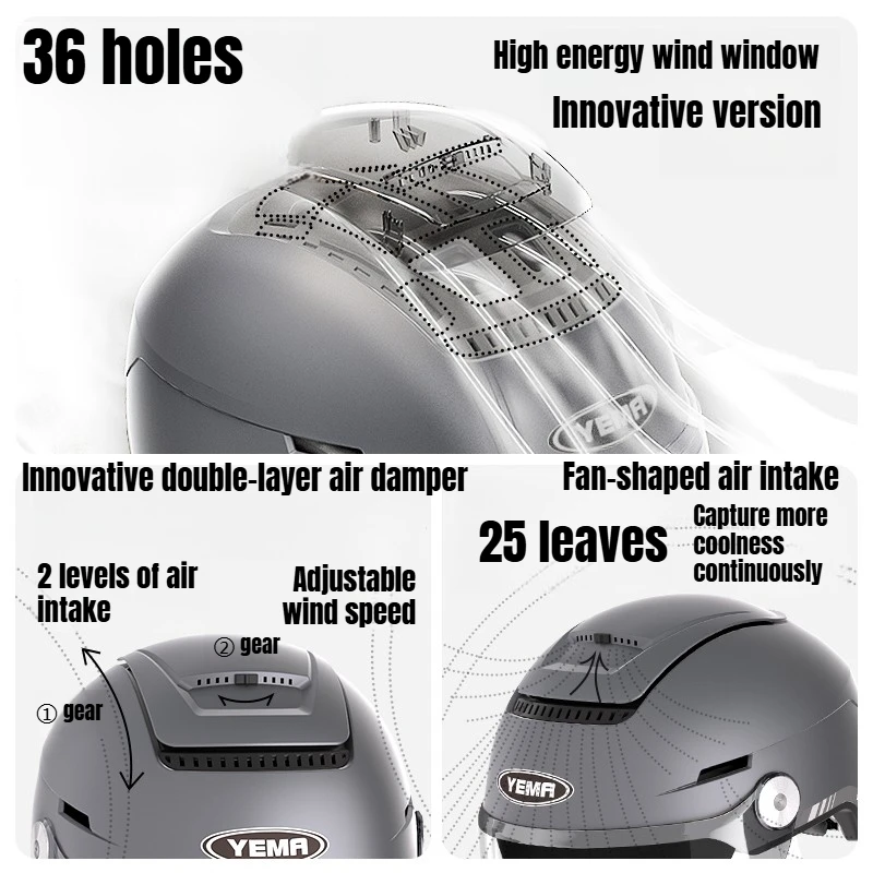 YEMA Electric Vehicle Motorcycle Men's and Women's Half Helmets Warm in Winter Universal in All Seasons casco moto scooter