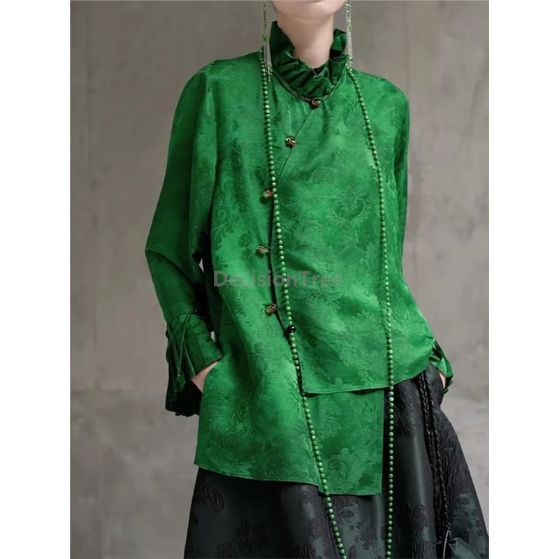 

Модный женский топ Ципао для отдыха 2021, темперамент, продвинутый смысл, китайская блузка, элегантный повседневный топ Cheongsam в этническом стиле