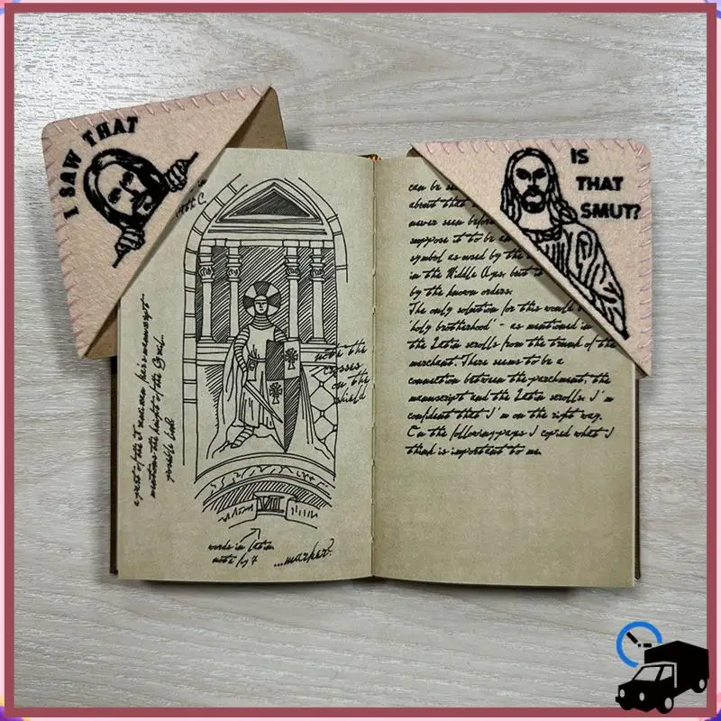 Efficient 2PCS Book Lover Gift Easter Day Embroidered Felt Triangle Page Stitched Corner Bookmark