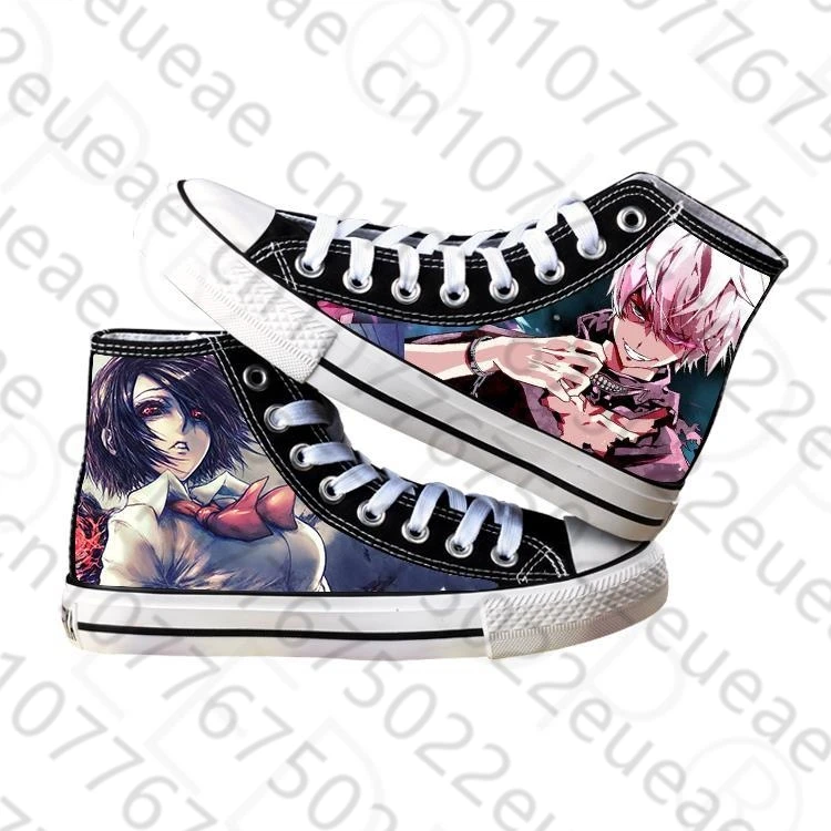 Tokyo Ghoul Cosplay sapatos de lona para homens e mulheres, casual e confortável, desenhos animados anime, sapatos de cosplay, baixa ajuda, estudantes universitários, moda