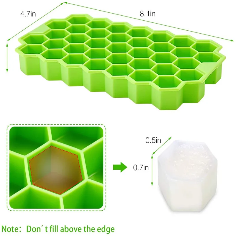 Kreatywna 37-komorowa kostkarka do lodu o strukturze plastra miodu Tace wielokrotnego użytku Silikonowa forma do kostek lodu Bez BPA Forma do lodu