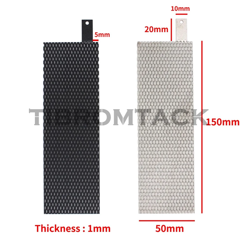 Titanium Anode Mesh Electrodes for Water Treatment, Electrodes with Ruthenium-Iridium Coating, 5 Pieces, 10 Pcs (5 Sets)