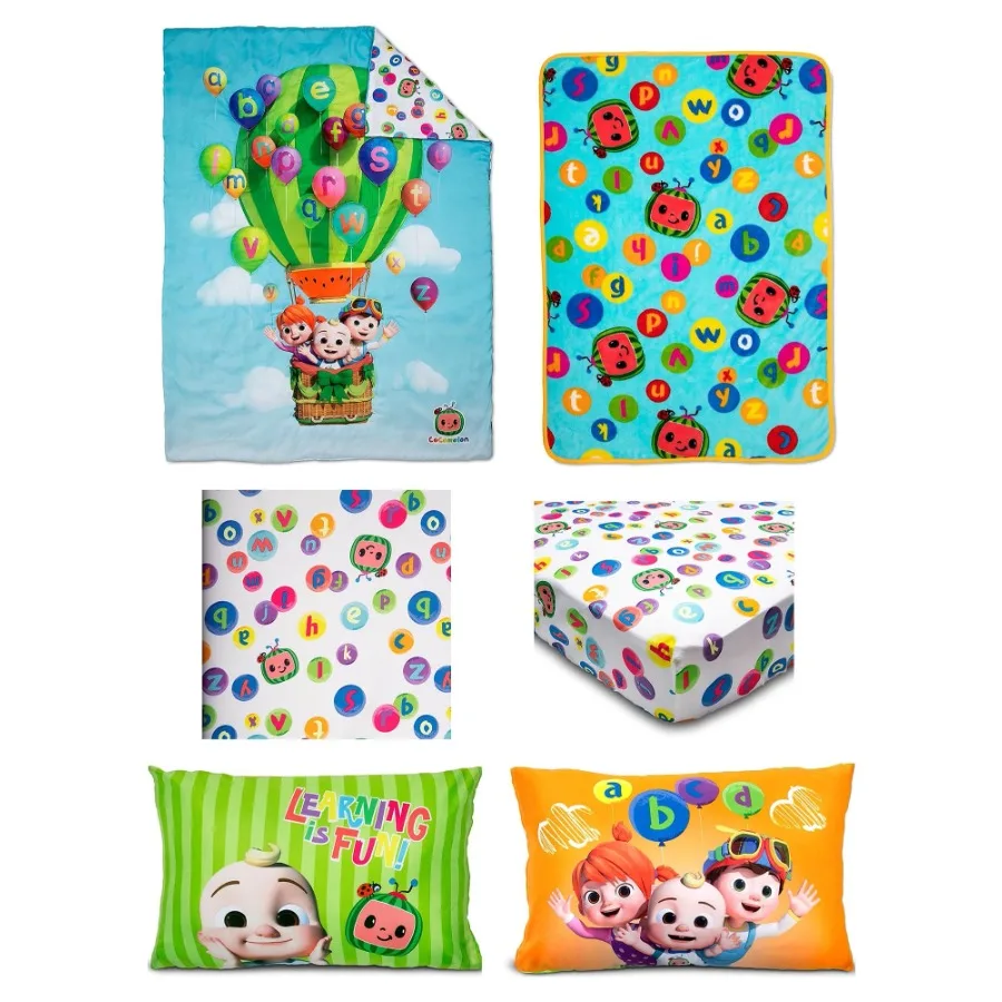 

Комплект детского постельного белья из 5 предметов и одеяло, синий, унисекс