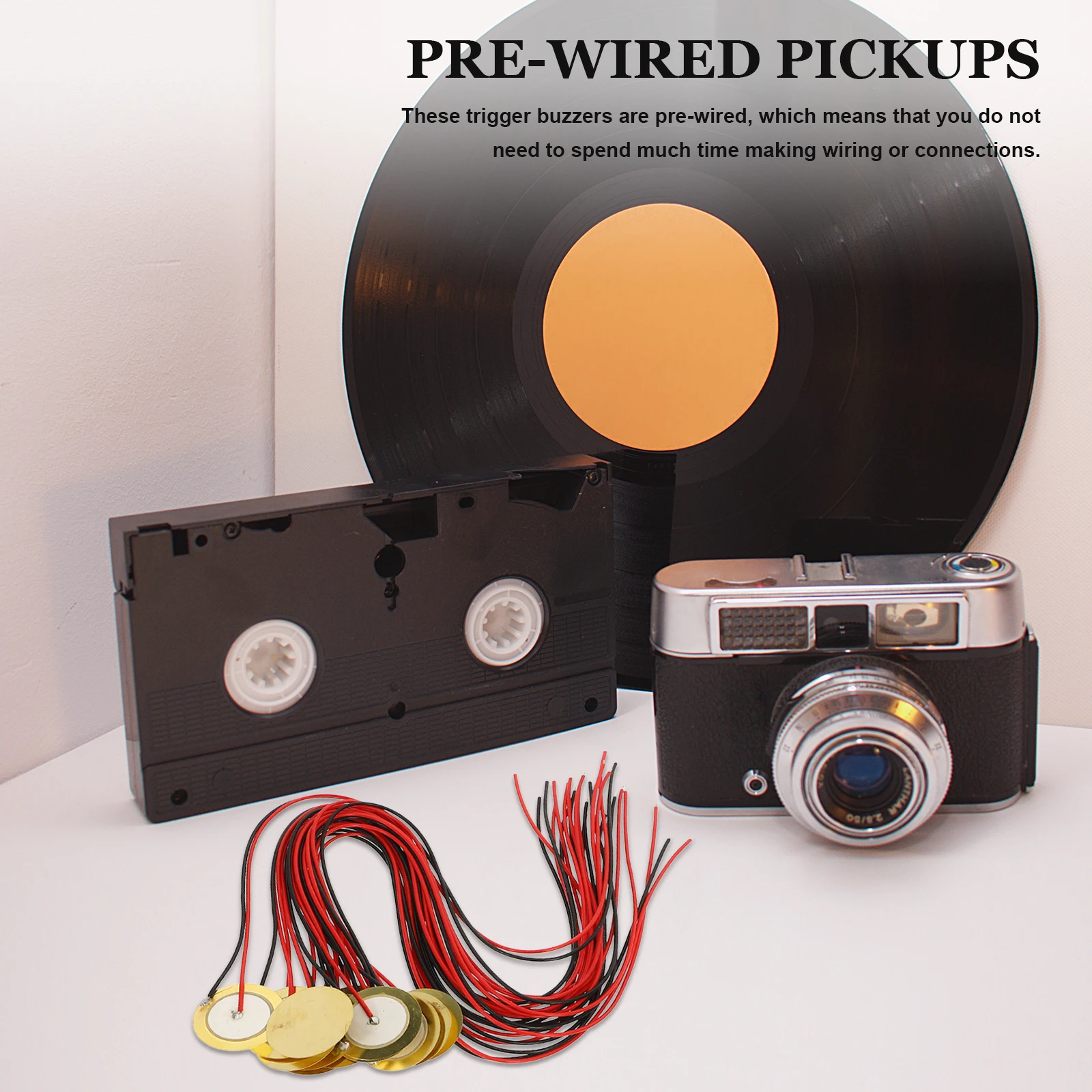 

15 Pcs Instrument Pickup Patch Guitar Pickups Piezoelectric Sensor Acoustic Transducer Golden Brass for