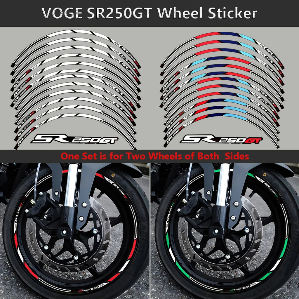 

Motorcycle Reflective Wheels Sticker Hub Decals Rim Stripe Tape Waterproof Accessory For VOGE SR250GT SR 250GT