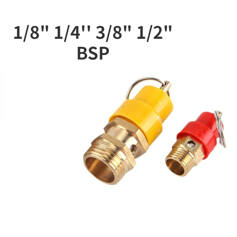 

5pcs 1/8" 1/4'' 3/8" 1/2" BSP 8kg Air Compressor Safety Relief Valve Pressure Release Regulator For Pressure Piping/Vessels