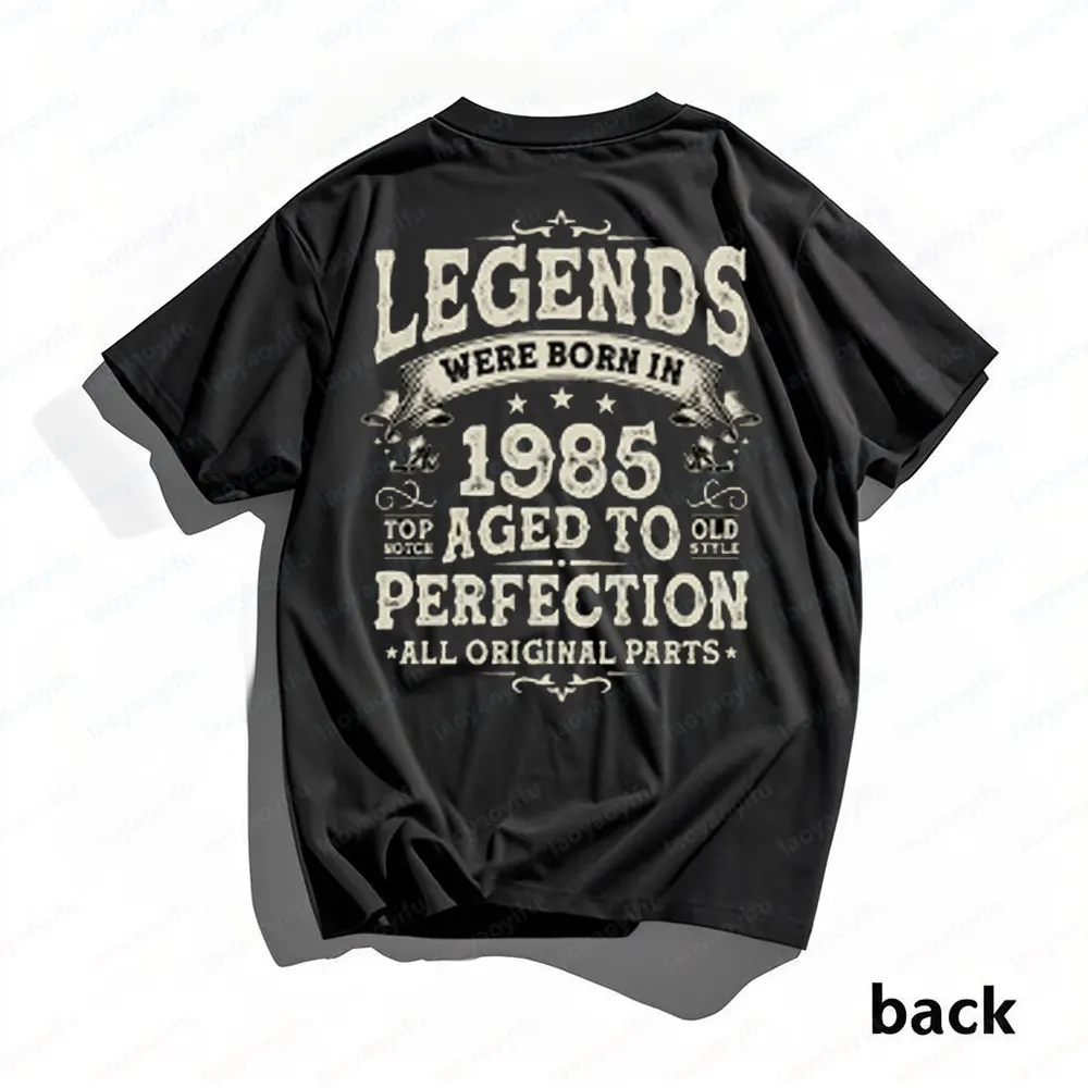 Vintage Birthday Gift for Man 1985 40th Cotton TShirt Legends Were Born in 1985 Perfectly Man T-shirt Streetwear Hipster Tees