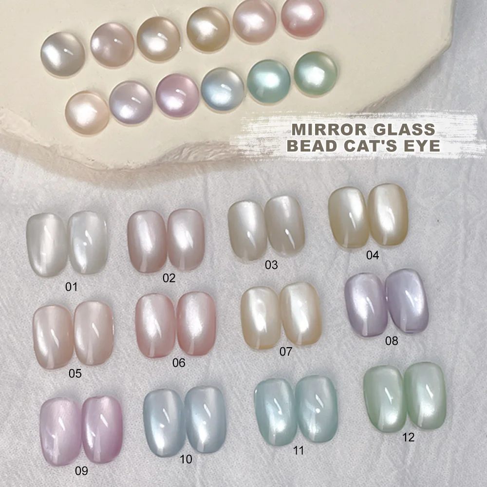 

Kaniu 12ml Cat Eye Gel Magnetic Nail Polish Glass Bead Nail Art Polish Semi-Permanent Soak Off UV LED Gel Nail Manicure Tools