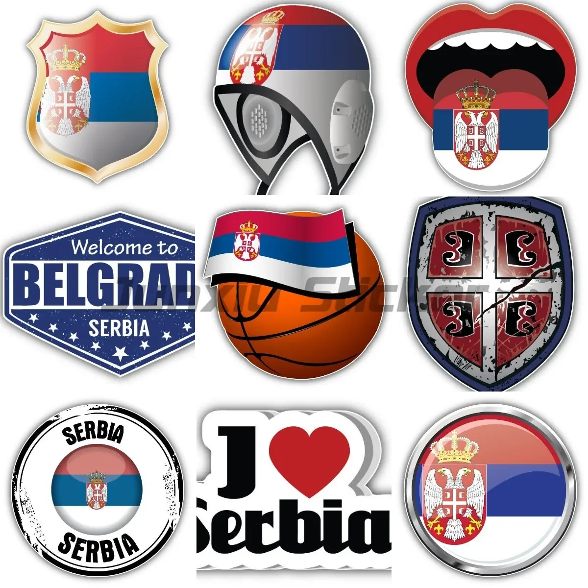 

Serbia Serbian National Flag Map Badge Car Stickers Car Window Bumper Racing Laptop Helmet Trunk Wall Bicycle Vinyl Decal
