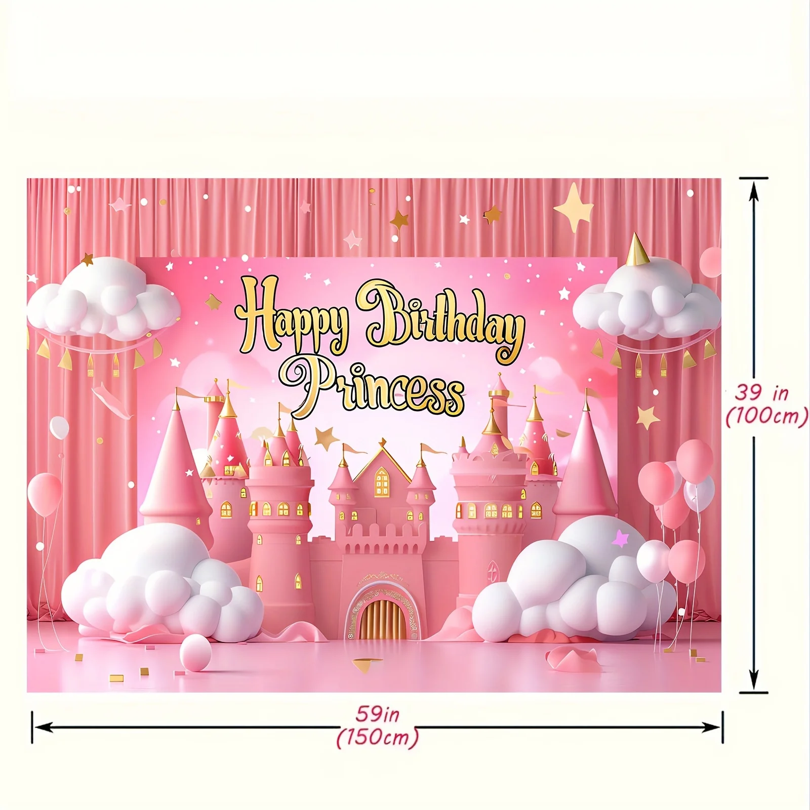 Royal Pink Dream Castle Princess Birthday party background photo Background Shower Photo studio stall background