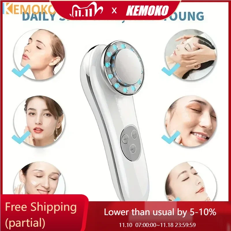 Cold and Hot Induction Device, Micro Current Massage Device, Pore Contraction and Skin Rejuvenation Color Light Beauty Device