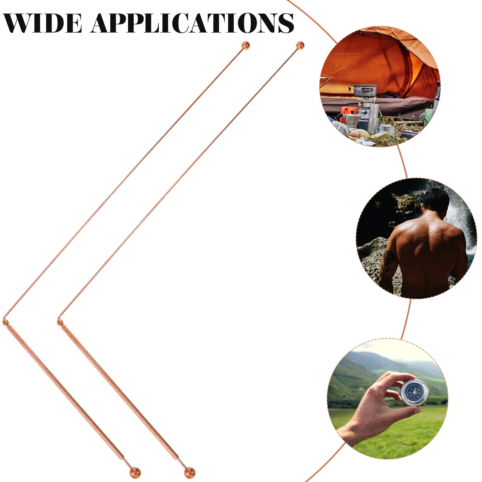 2 шт. инструмент для лозоходства, набор медных стержней, сокровище для дайвинга, вращающаяся вода, чистый металл, оборудование для исследования призраков