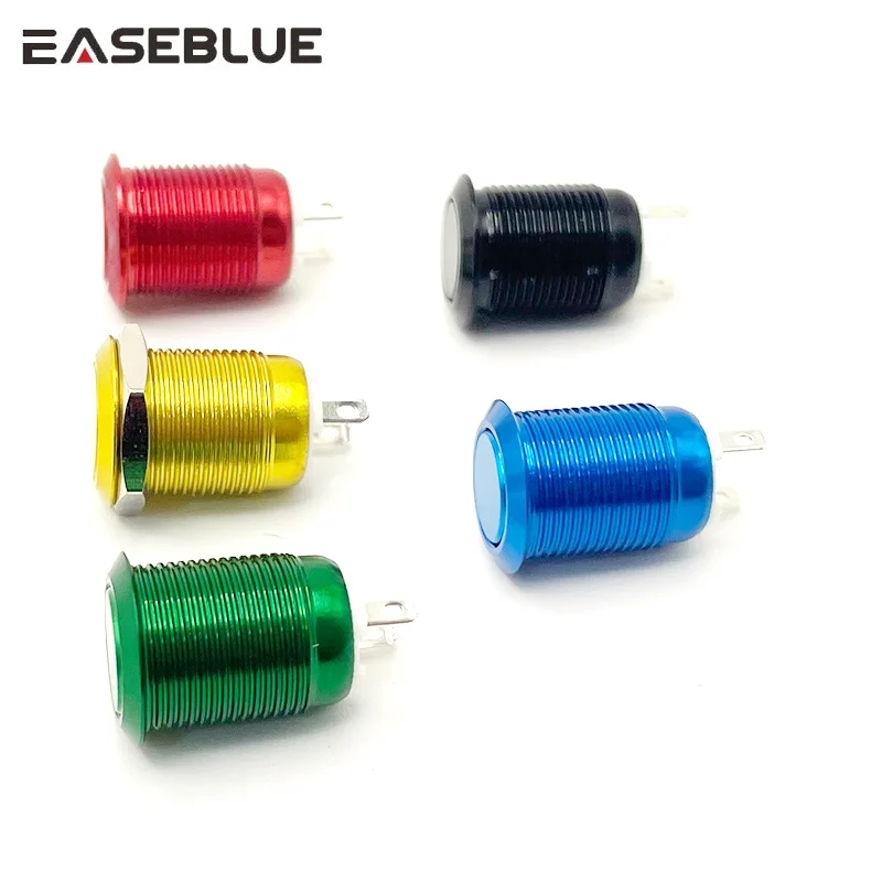 12mm Mini Metal Push Button Oxidation Red Yellow Blue Green Black Momentary Self Reset /latching Switch 0.5A 2Pin