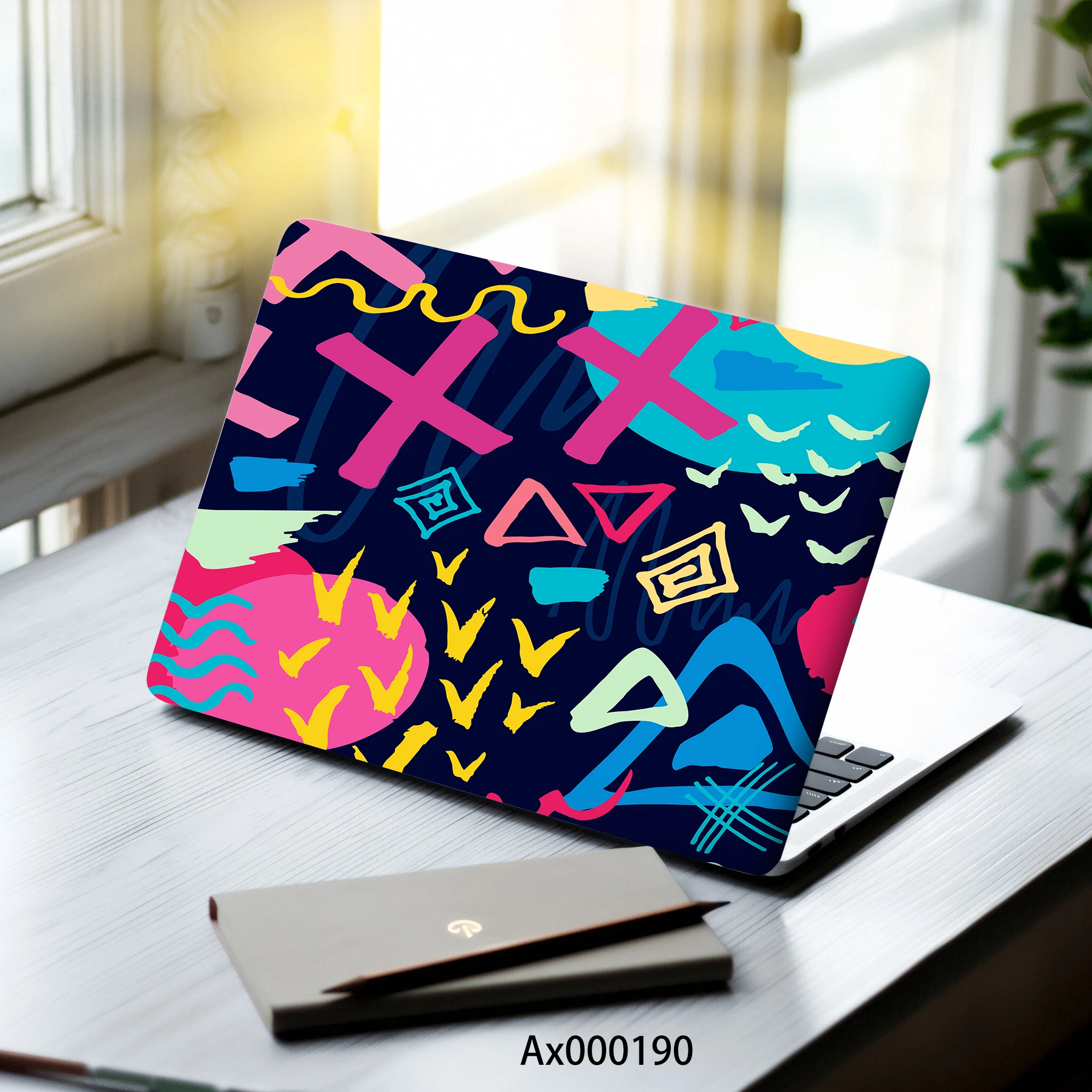 2 Pcs Cute Graffiti Symbols Laptop Stickers - Waterproof Aesthetic Decor Decals for MacBook Tablet PC | Festival Gift Idea