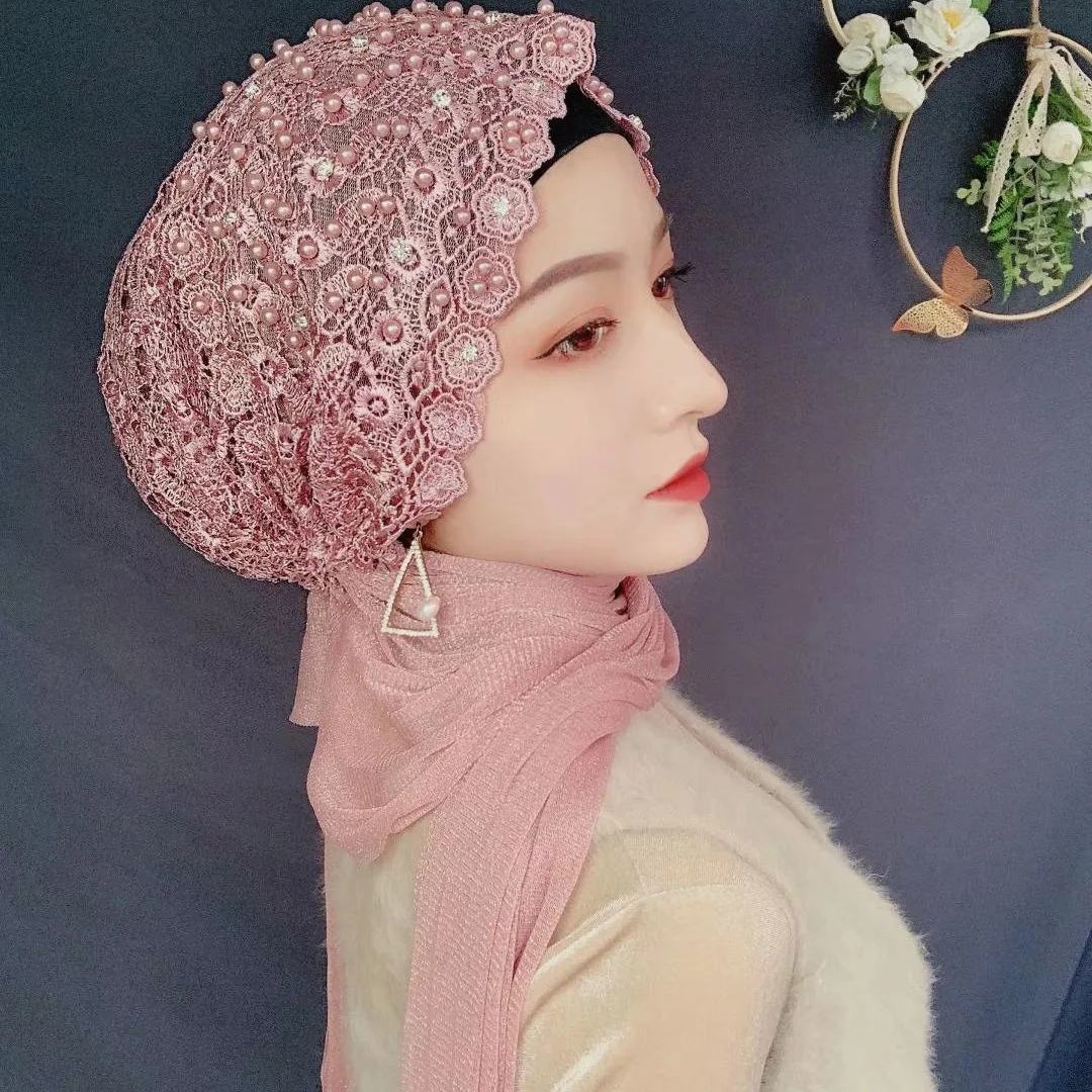 فاخر مسلم الحجاب النساء شبكة النسيج طويل الذيل شال قبعة مطرزة كل مباراة قبعات رائع الرقص حفلة الفتاة أغطية الرأس