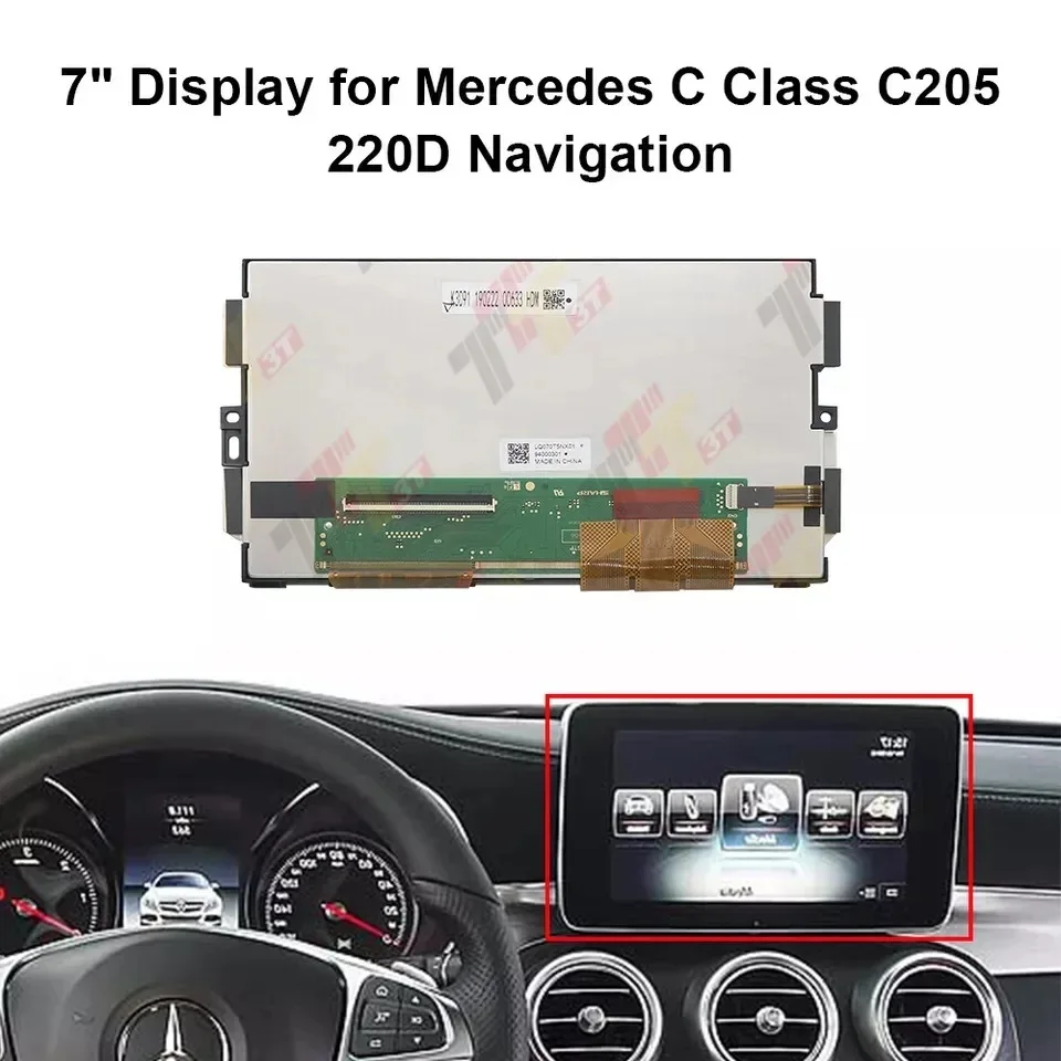 شاشة 7 بوصات لسيارة Mercedes C Class C205 220D شاشة الملاحة لوحة القيادة شاشة LCD