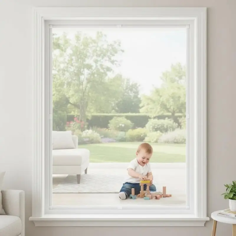 Self-Adhesive DIY Anti Fly Mosquito Window Net Fine Breathable Mesh Removable for Office Home Small Windows