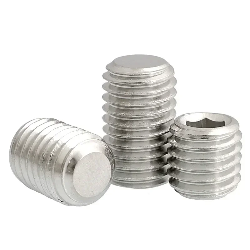 

100/50 шт. установочный винт с шестигранной головкой и плоской точкой, шестигранник M3 M4, болт без головки с конец из нержавеющей стали 304, DIN913