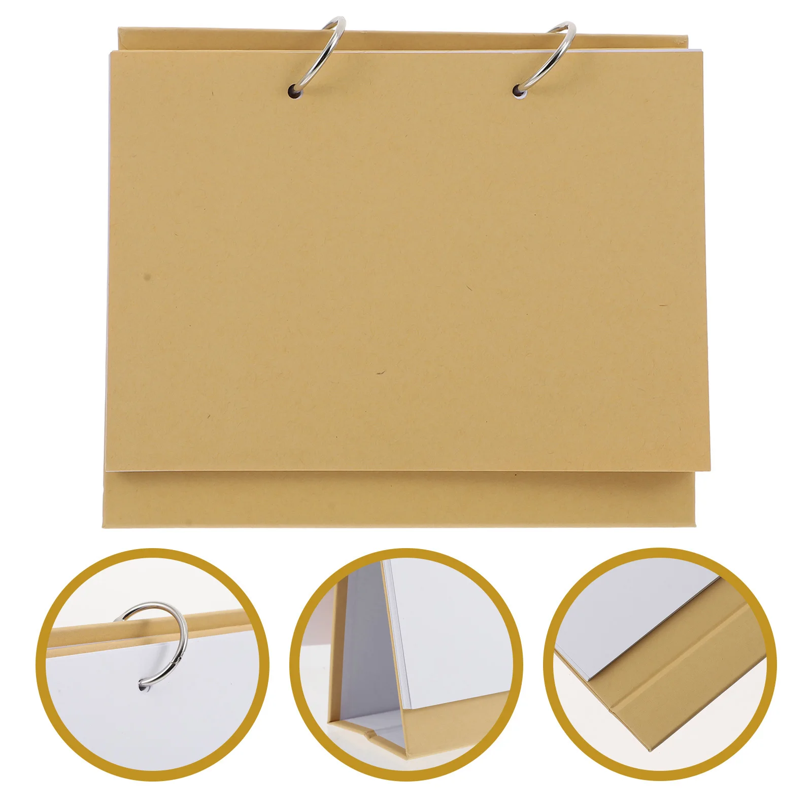 TEHAUX 1 Set Blank Desk Calendar 2023 Paintable Planner Kraft Paper Poster Notebook Khaki Organizers for Office Home Decor