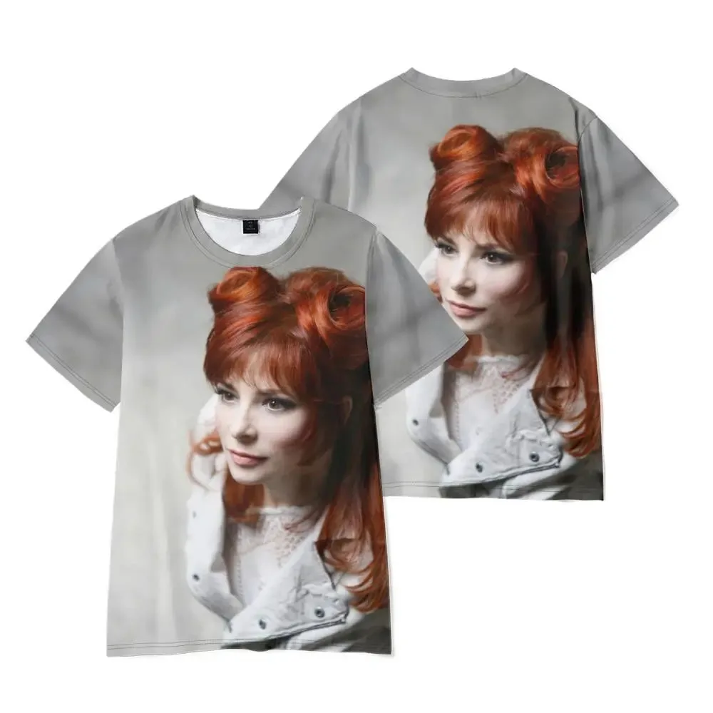 Fashion Singer Mylene Farmer T Shirts 3D Print Men Woman Casual Short Sleeve T-Shirt Oversized Harajuku Kids Tops Tees Clothing