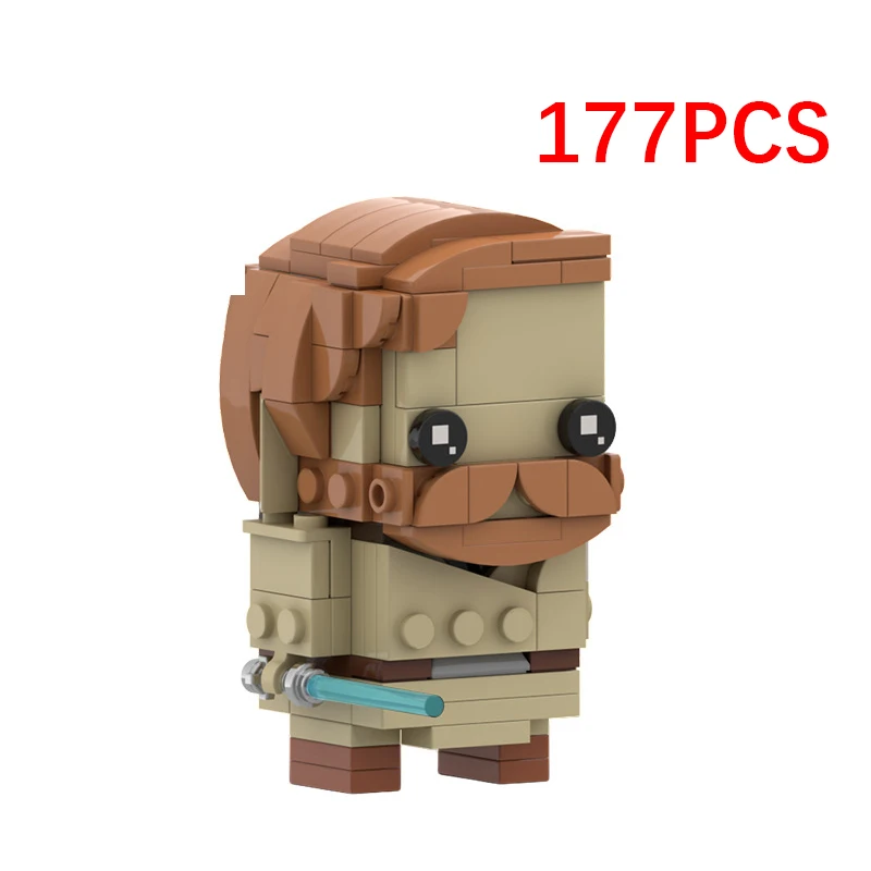 MOC-63129 Classic Film Accessories Obi-Waned Square Head Figures Building Blocks Small Particle Assembly Model Kids Toy Gift