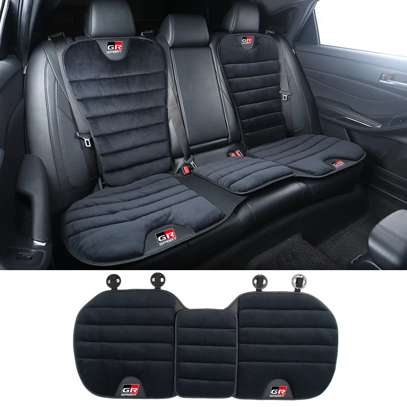Car Velour Seat Cushion Winter Warm Backrest Seat Cover Accessories For Toyota Crown GR Corolla YARIS L Auris C-HR Hilux Vios Ra view 6