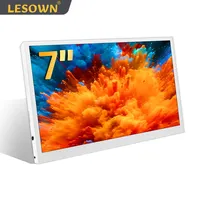 LESOWN mini Small 7 inch White Monitor Touchscreen 1024x600 FHD IPS LCD Tiny Screen Portable Display with Speakers for PC Laptop